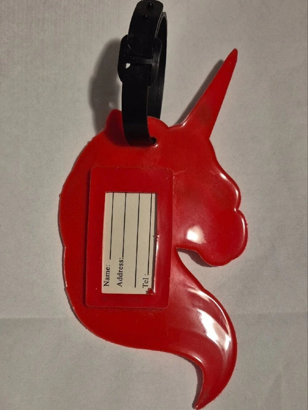 Kids Unicorn Luggage Tag in Pink and Red
